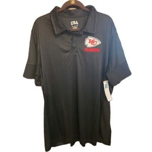 NFL Apparel Kansas City Chiefs Men's Black Polo Size 2X Football NWT Sporty